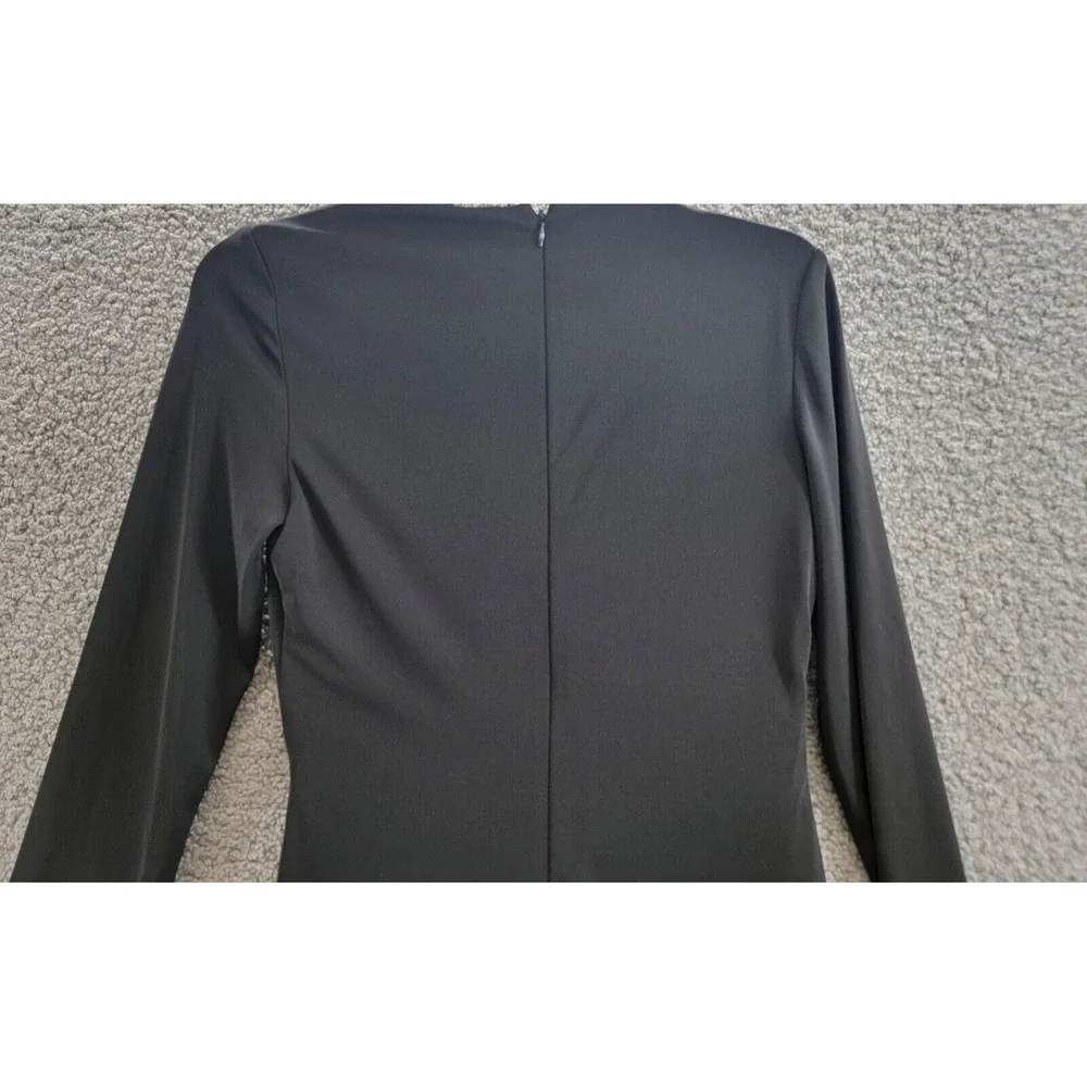 Lauren Ralph Lauren Pleated Stretch Jersey Cocktail Dress Women's 2 Black Zipped - Picture 11 of 15